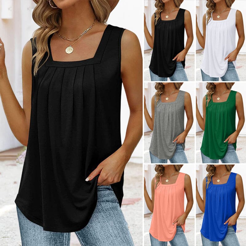 Stilvolles, ärmelloses, bedrucktes Sommerkleid mit O-Ausschnitt