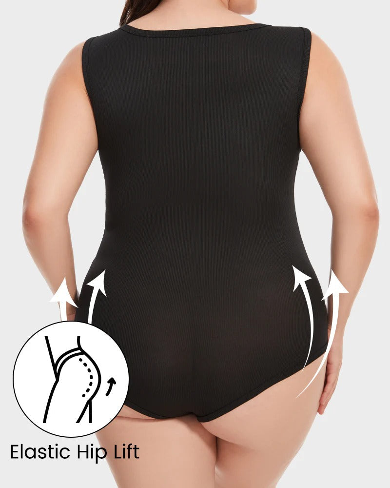 Square Neck Tummy Control Bodysuits For Women