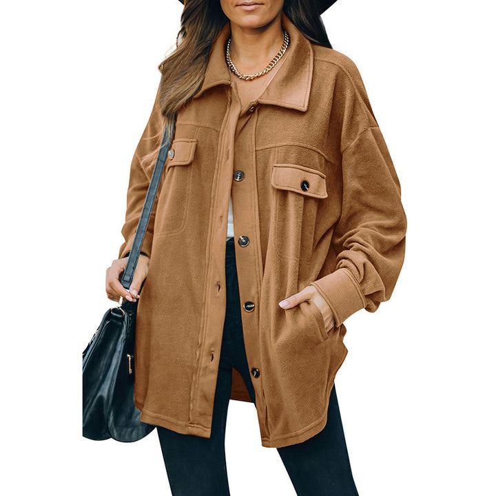 New Lapel Fleece-breasted Cardigan Jacket Shirt - Modefluss