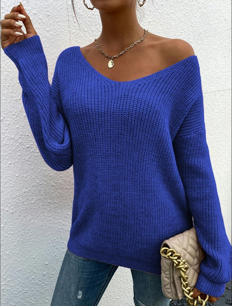 Y2k Clothes V-neck Sweater Ladies Winter Backless Streetwear Bandage Cashmere Sweater Women High Quality Fashion Clothes - Modefluss