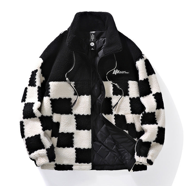 Plaid Lamb Wool Coat For Men And Women In Winter - Modefluss
