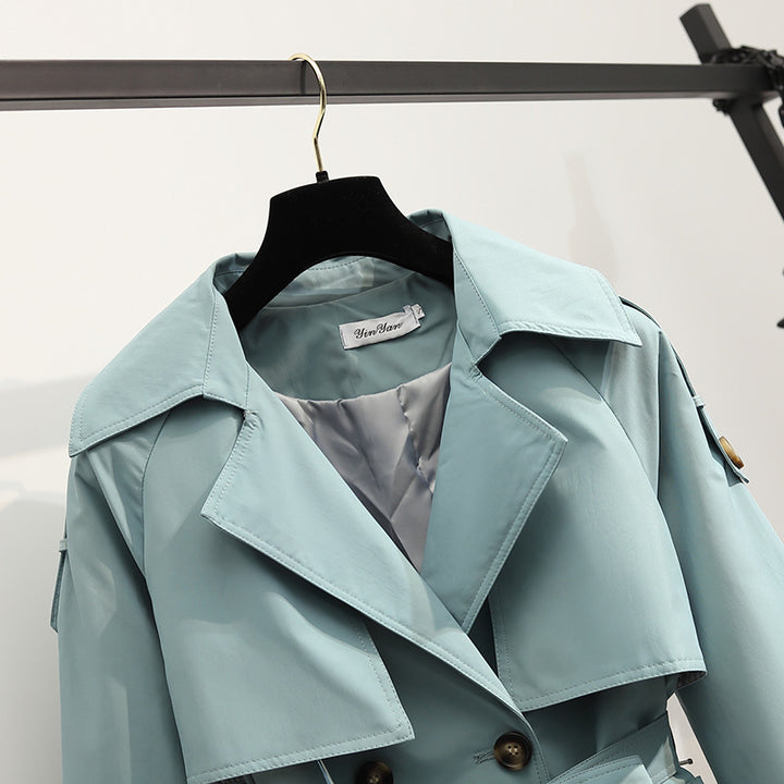 Women's New Small Mid-length Windbreaker Jacket - Modefluss