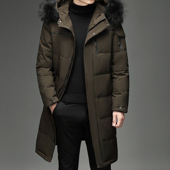 Men's Faux Fur Long Over Knee Down Workwear - Modefluss