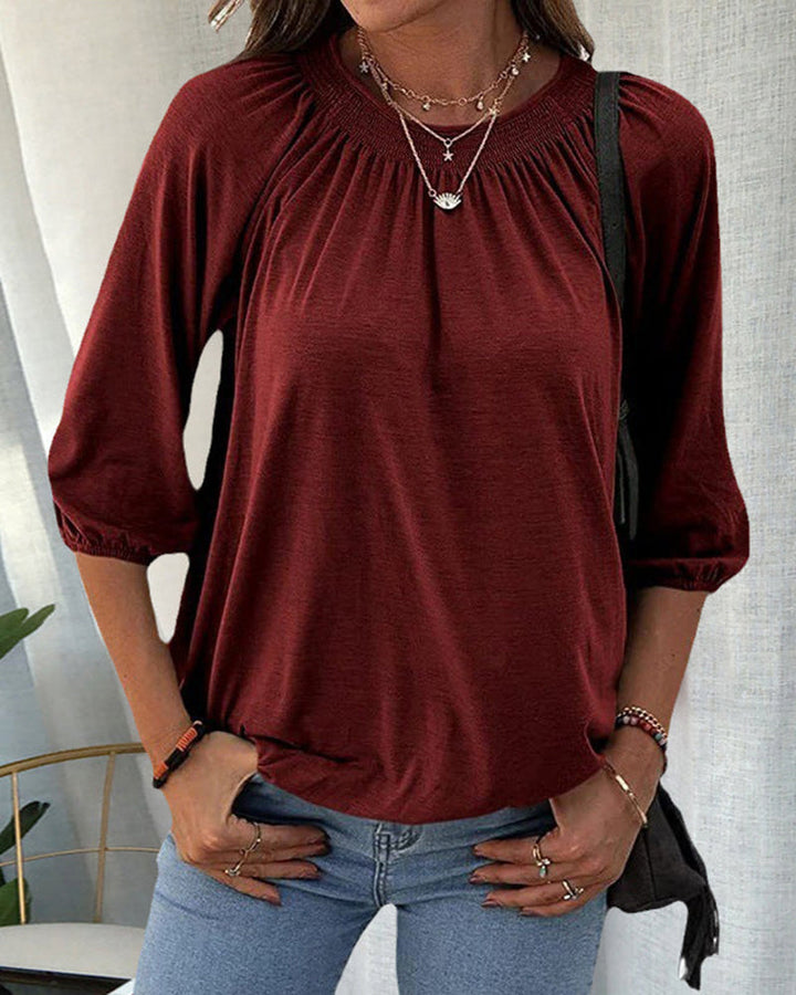 Stella™ - Stylische Rundhalsbluse aus Baumwolle