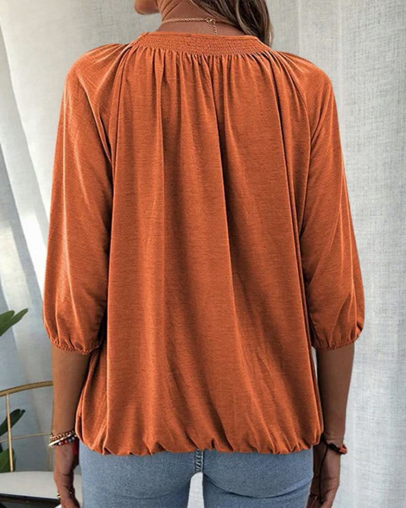 Stella™ - Stylische Rundhalsbluse aus Baumwolle