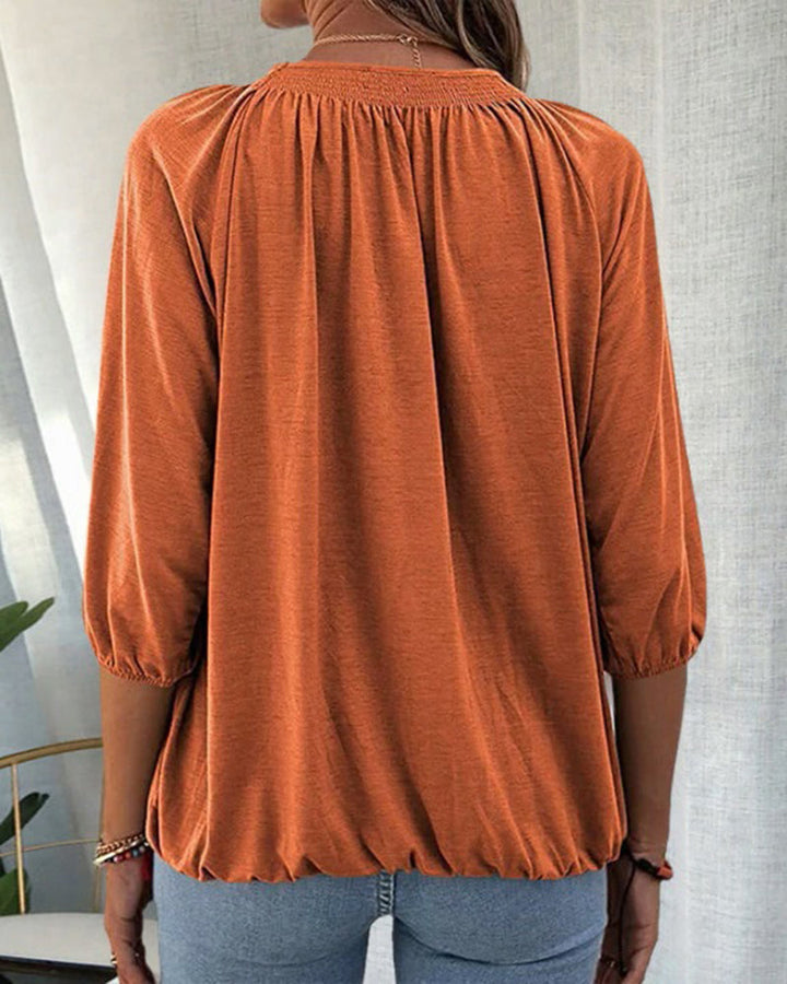 Stella™ - Stylische Rundhalsbluse aus Baumwolle