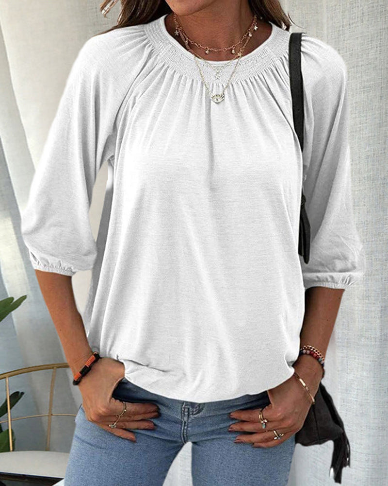 Stella™ - Stylische Rundhalsbluse aus Baumwolle