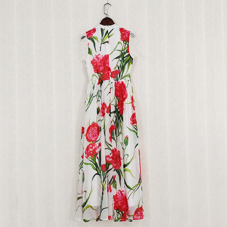 Fashionable Retro Formal Dress Roses - Modefluss