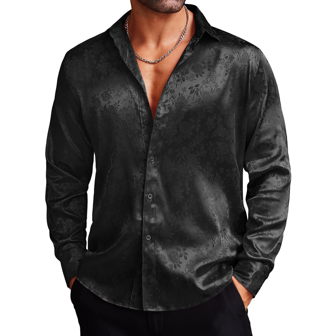 Men's Silk Satin Dress Shirt - Modefluss