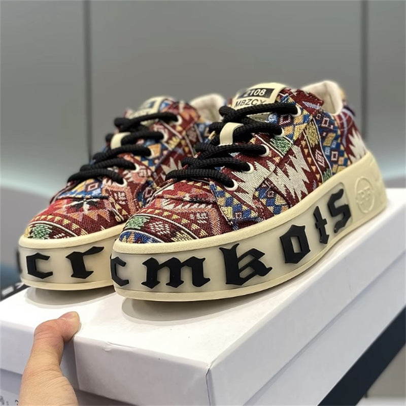 Breathable Low Top Printed Board Shoes Men's Versatile Cloth Shoes - Modefluss