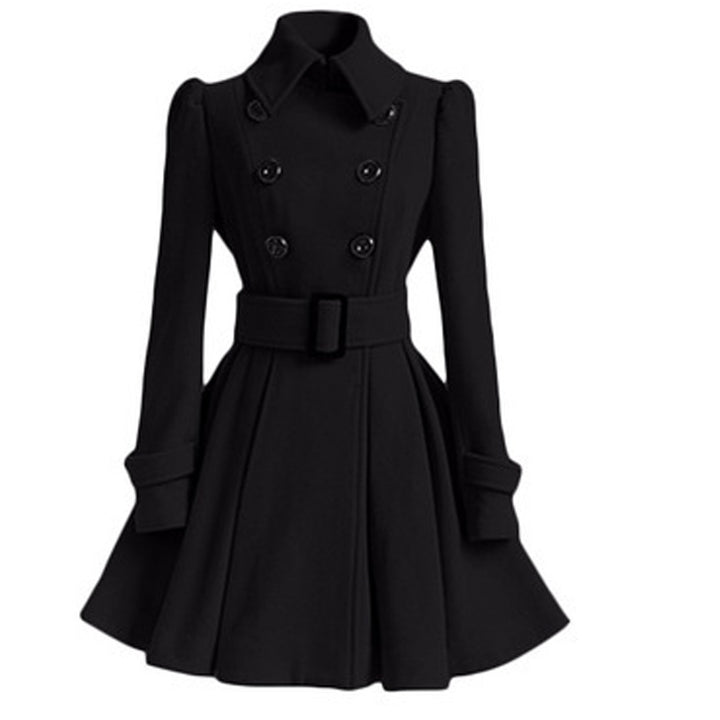 Mode Dünnen Langen frauen Woolen Mantel - Modefluss