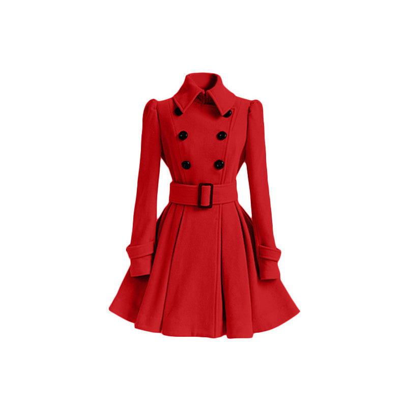 Mode Dünnen Langen frauen Woolen Mantel - Modefluss