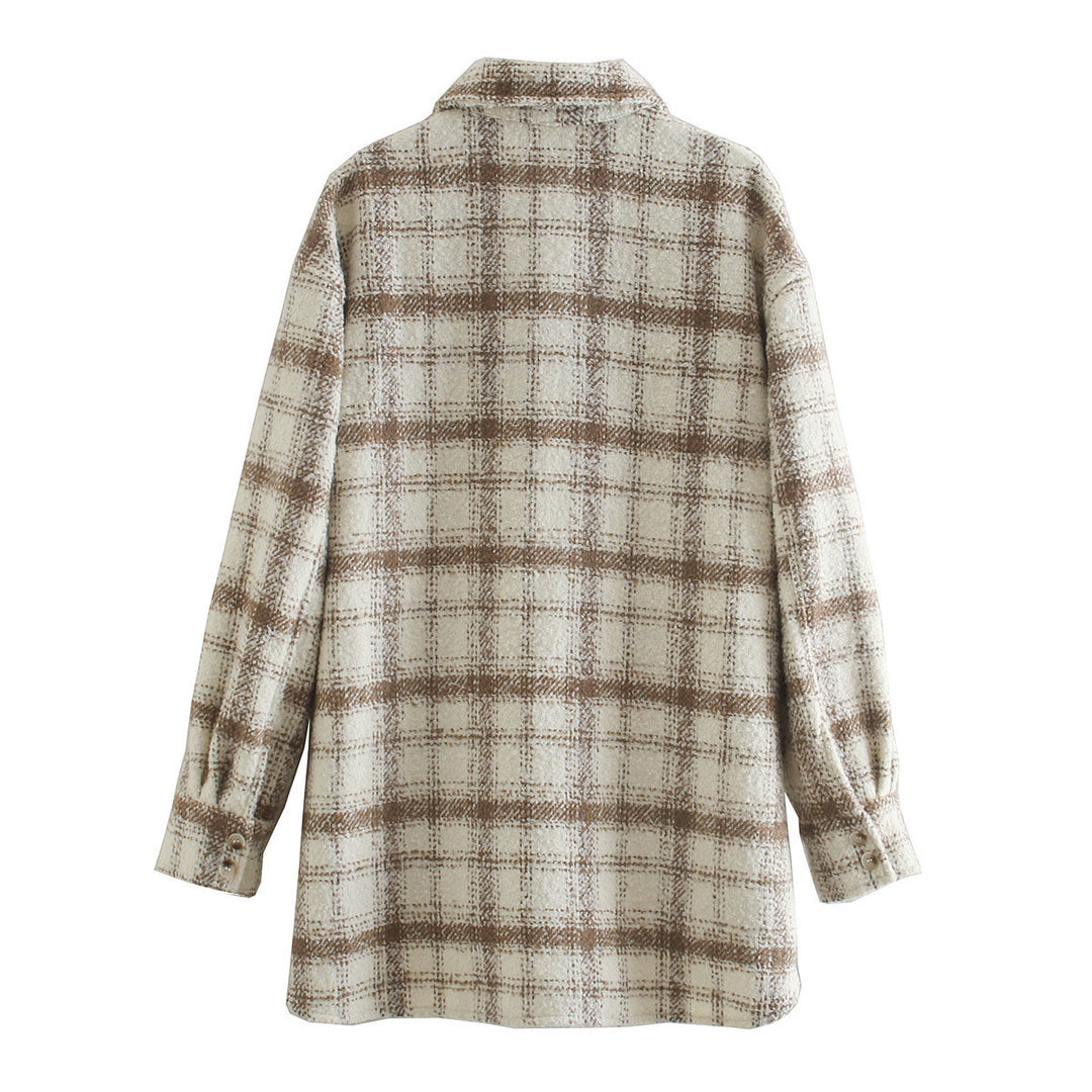 Women's Long Coat With Lapel Large Pockets - Modefluss
