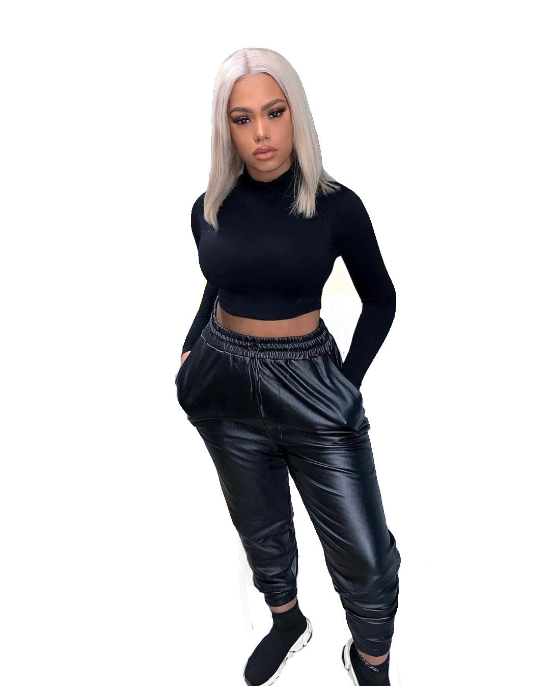 Basic Women's All-match PU Leather Pants - Modefluss