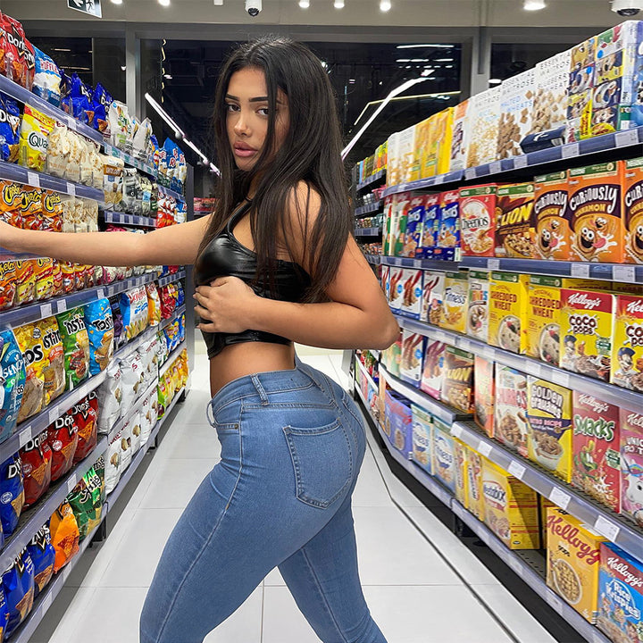 Sexy Hip Lifting Ins Style Stretch Jeans Europäische und amerikanische Bleistift hosen - Modefluss