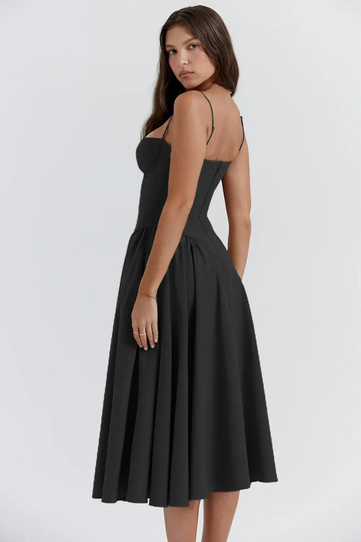 Ärmelloses Midikleid mit Korsett-Passform – Passform attrayant
