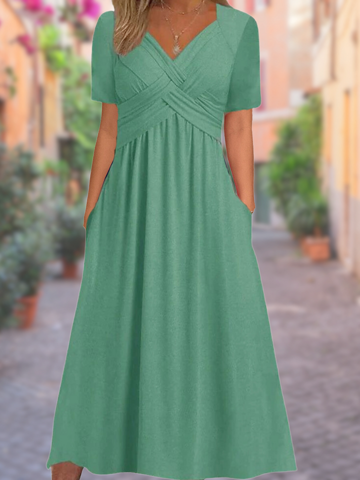 Clara™ - Bequemes Kleid mit V-Ausschnitt