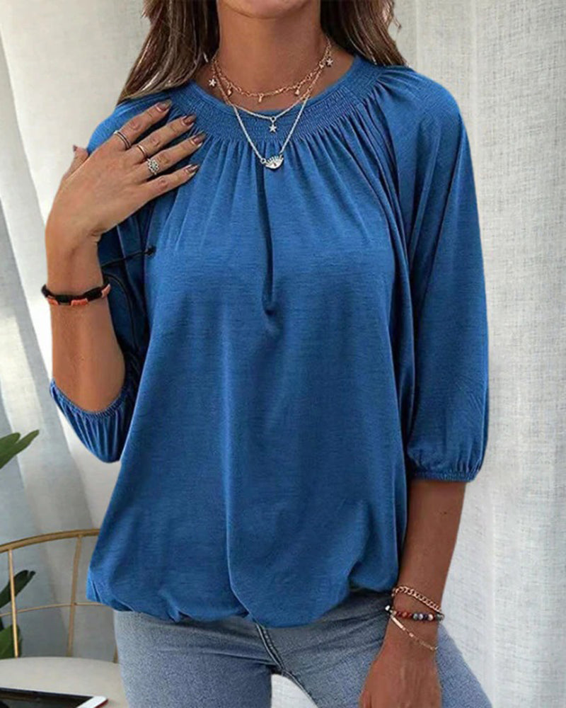 Stella™ - Stylische Rundhalsbluse aus Baumwolle