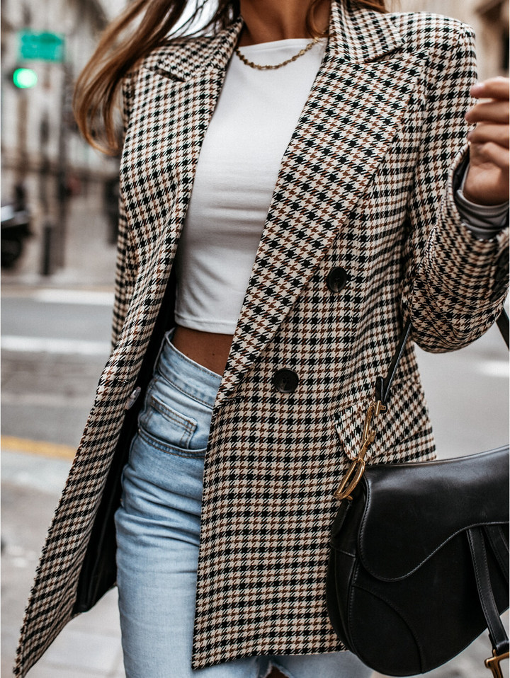 Lina™ - Stilvoller karierter Blazer
