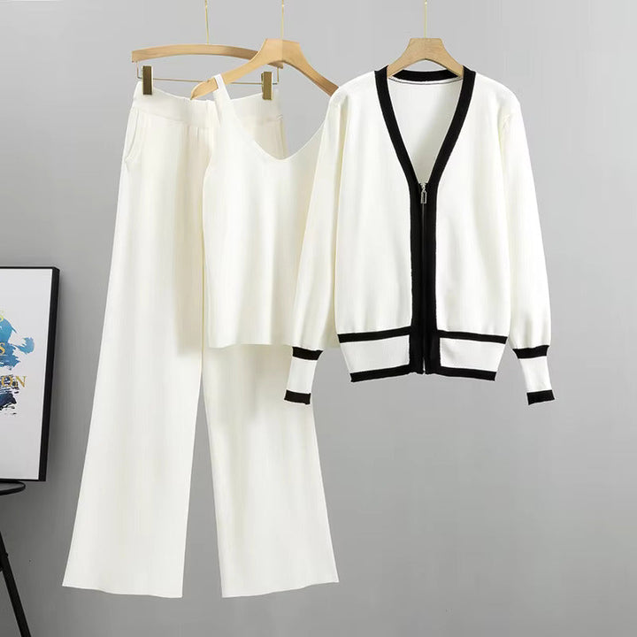 Daisy™ - Ensemble élégant, stilvolles gestricktes troisiteiliges Anzugset