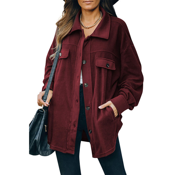 New Lapel Fleece-breasted Cardigan Jacket Shirt - Modefluss