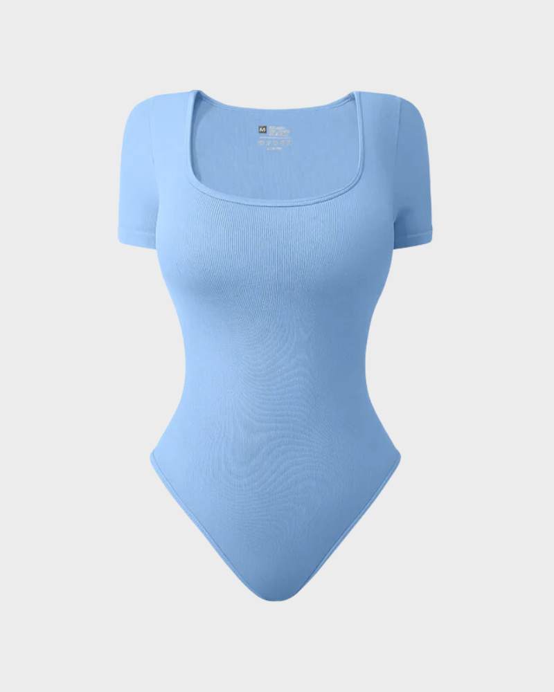 Basic Square Neck Thong Bodysuit