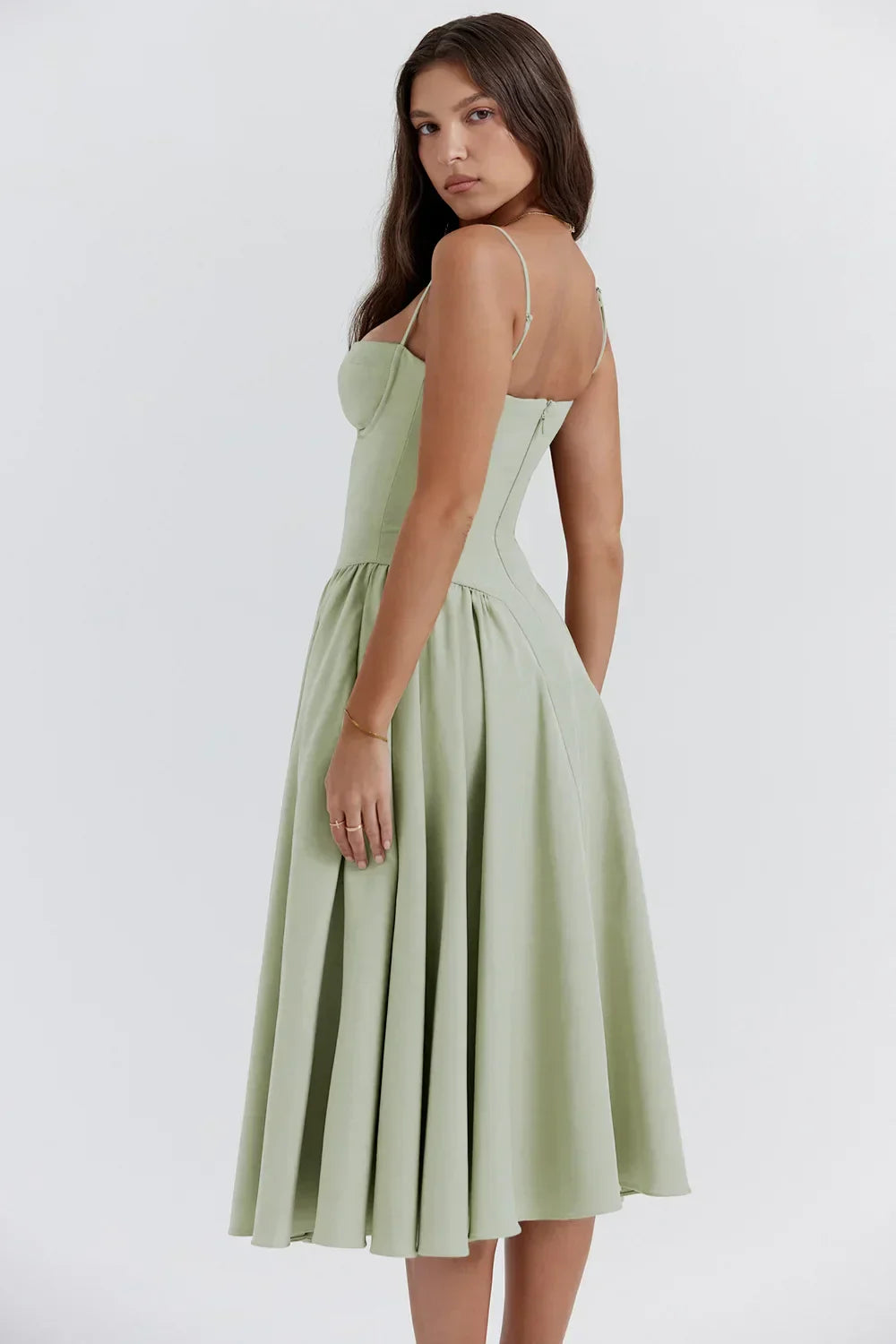 Ärmelloses Midikleid mit Korsett-Passform – Passform attrayant