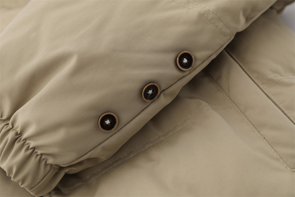 Baumwolljacke mit Fellkragen und Kapuze für Herren - Modefluss