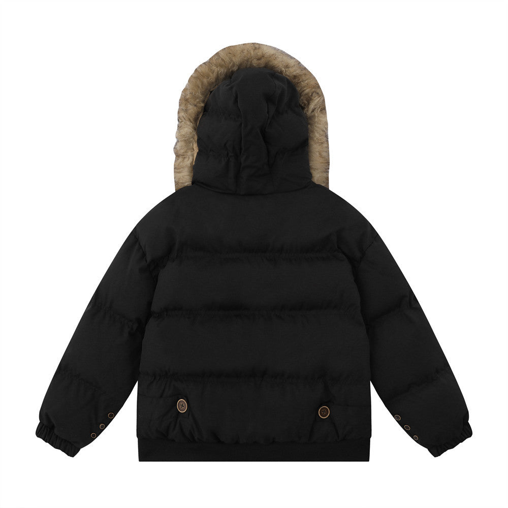 Baumwolljacke mit Fellkragen und Kapuze für Herren - Modefluss