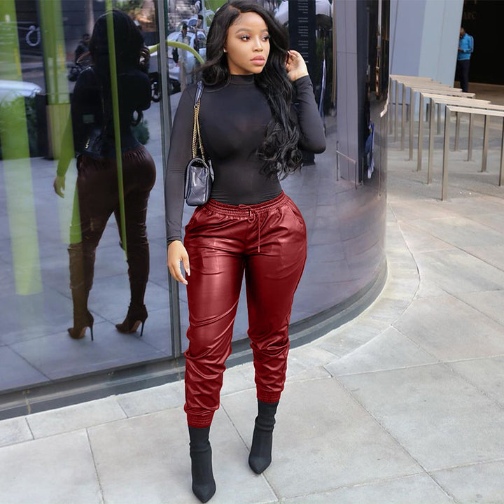 Basic Women's All-match PU Leather Pants - Modefluss