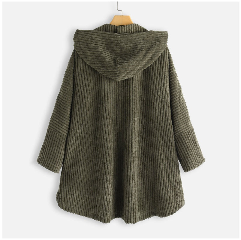 New Style Loose Plus Size Retro Corduroy Coat - Modefluss