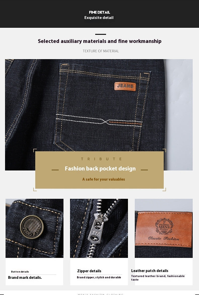 Autumn Thick Jeans Men's Loose Straight - Modefluss