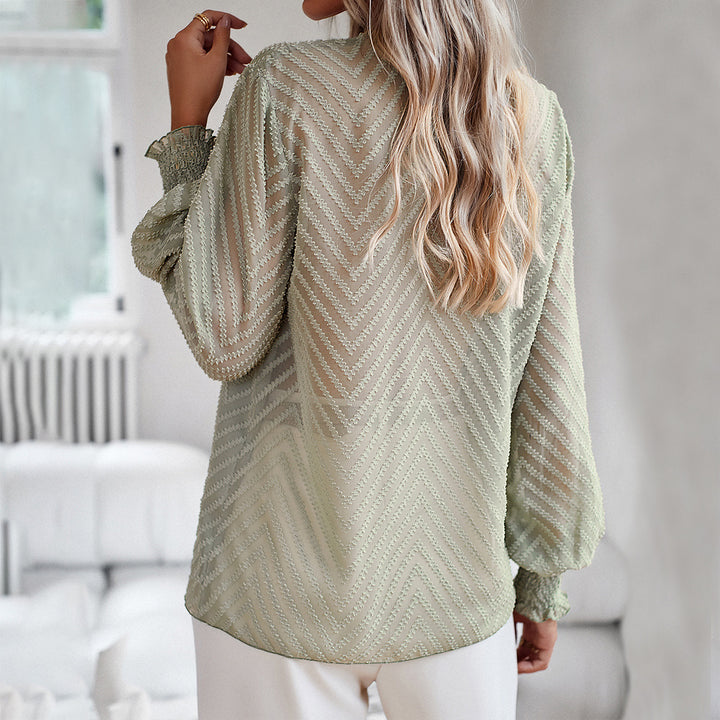 European And American V-neck Long Sleeve Shirt Women - Modefluss