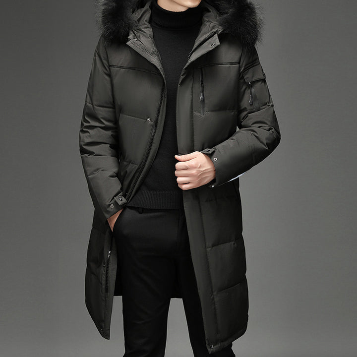Men's Faux Fur Long Over Knee Down Workwear - Modefluss
