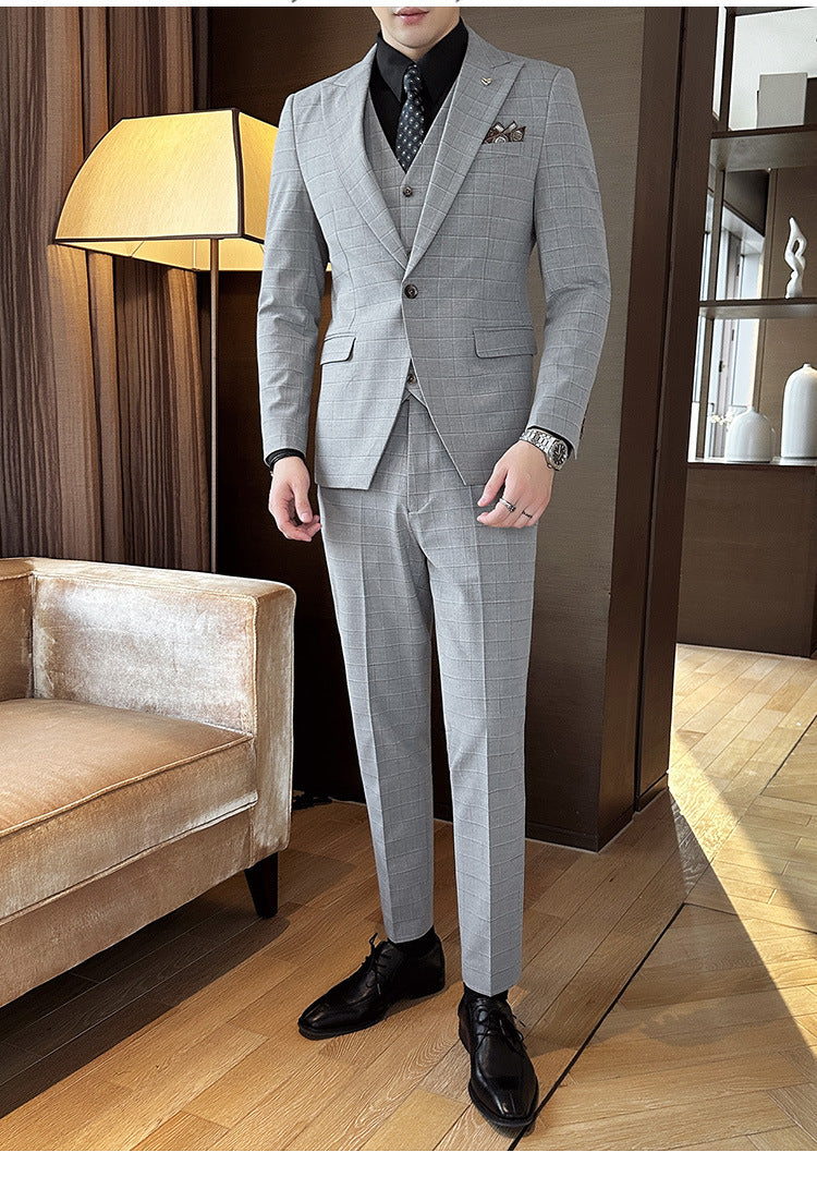 Men's Autumn And Winter Suit Three-piece Business Casual - Modefluss