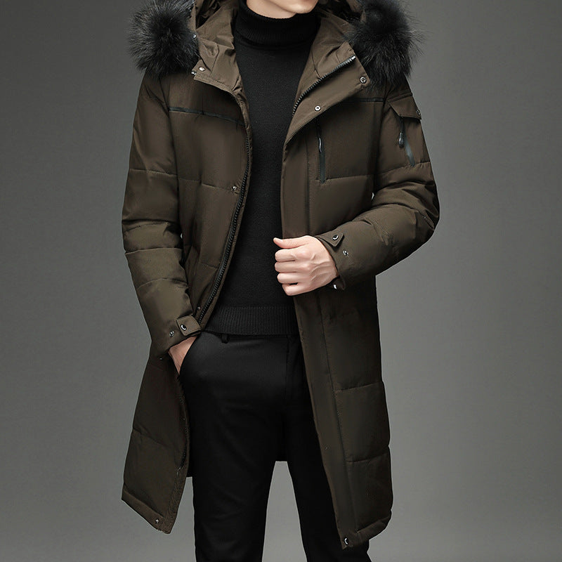 Men's Faux Fur Long Over Knee Down Workwear - Modefluss