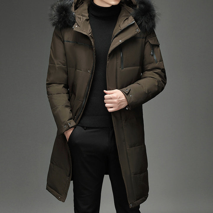 Men's Faux Fur Long Over Knee Down Workwear - Modefluss