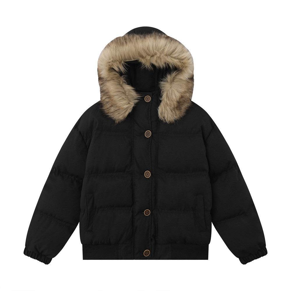 Baumwolljacke mit Fellkragen und Kapuze für Herren - Modefluss