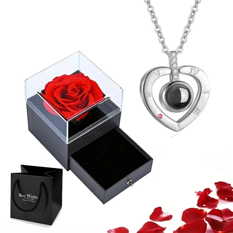 Gift Box Copper Micro Bar Heart Pendant Necklace - Modefluss