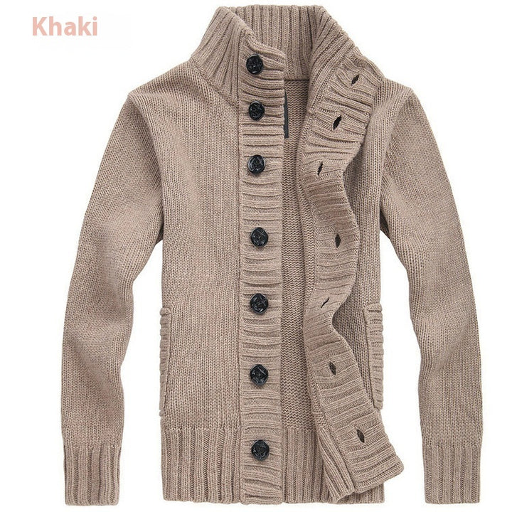 Autumn And Winter Pirate Buckle Stand Collar Men's Sweater - Modefluss