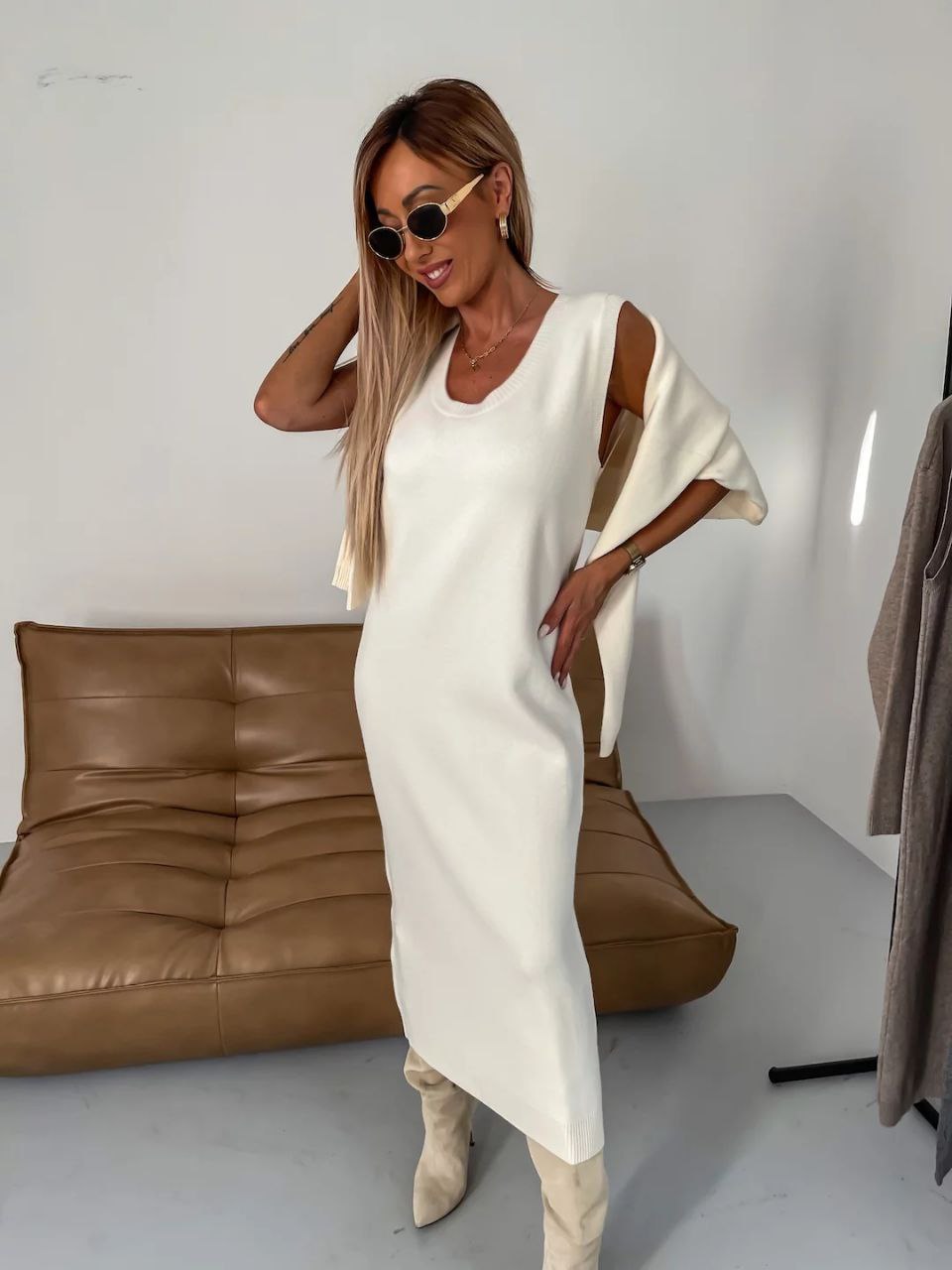 Anna™ - Midikleid und Rollkragenpullover Set - Modefluss