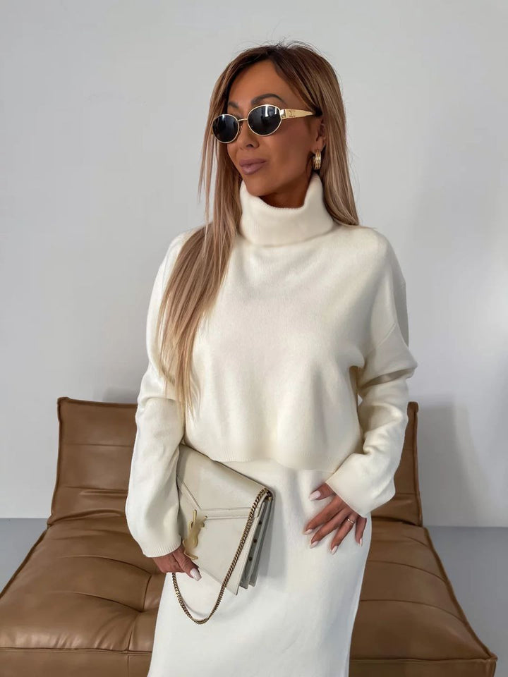 Anna™ - Midikleid und Rollkragenpullover Set - Modefluss