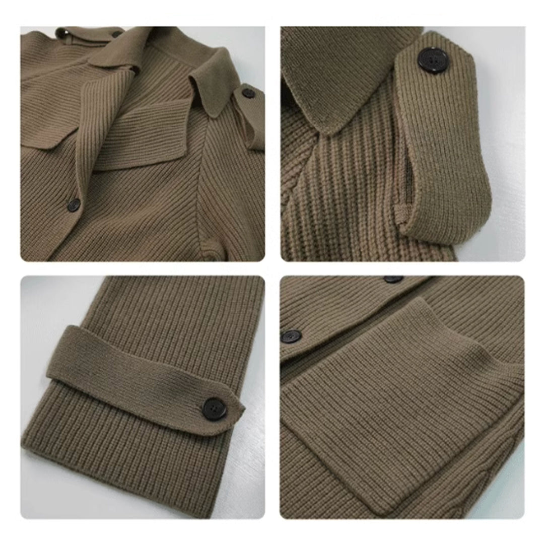 High-end Thickened Long Heavy-duty Windbreaker Sweater Jacket With Loose Design And Lazy Style Knitted Cardigan For Women In Autumn And Winter - Modefluss