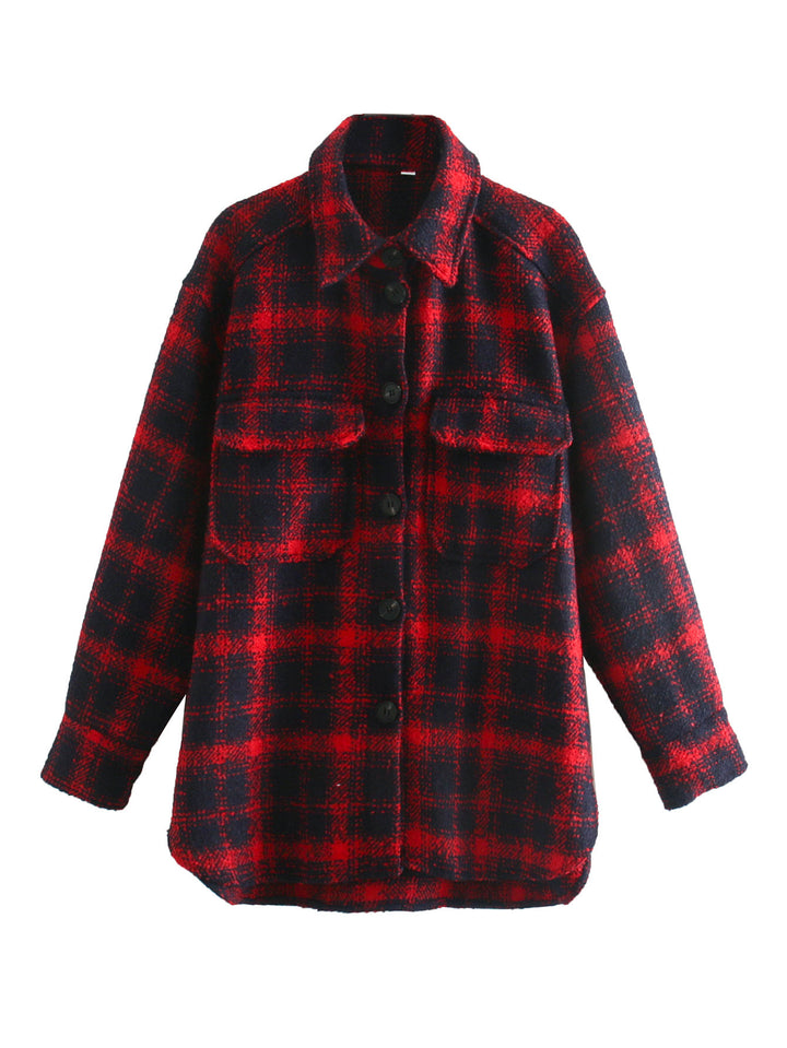 Women's Long Coat With Lapel Large Pockets - Modefluss