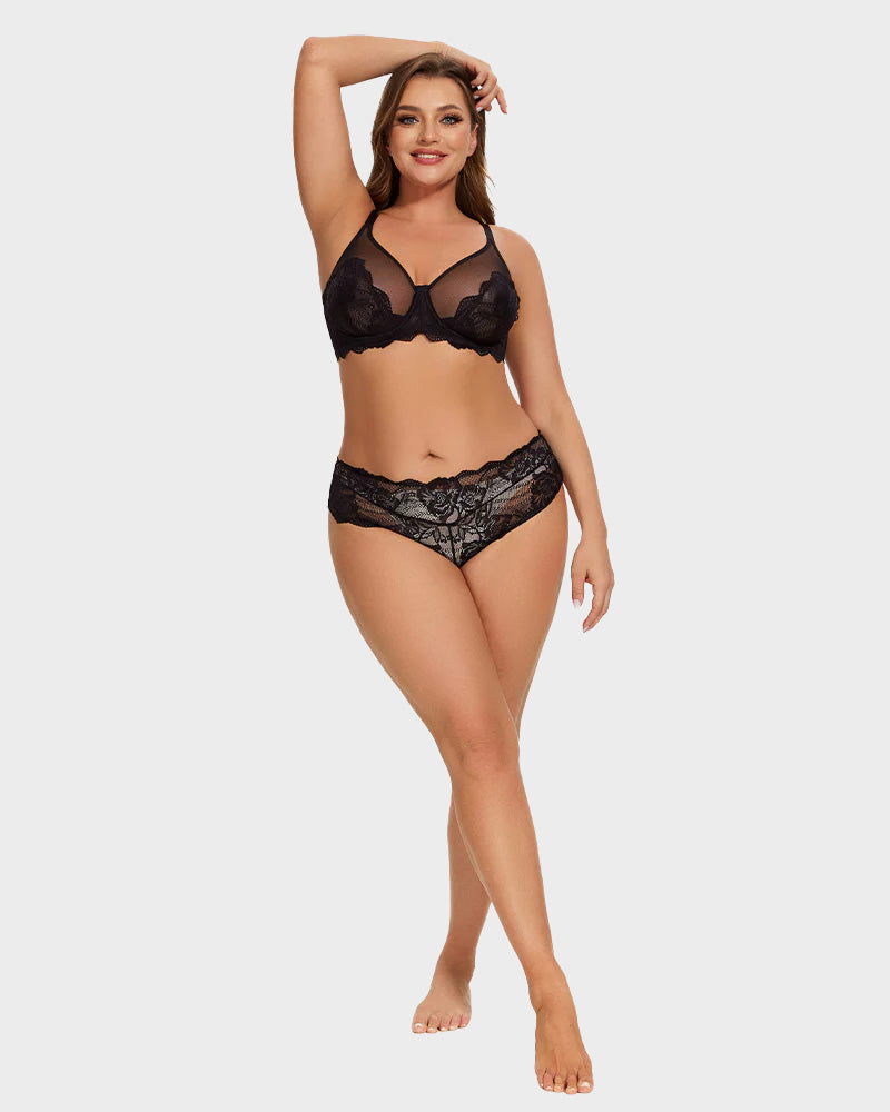 Woobilly® Full Coverage Lace Black Minimizer Bra