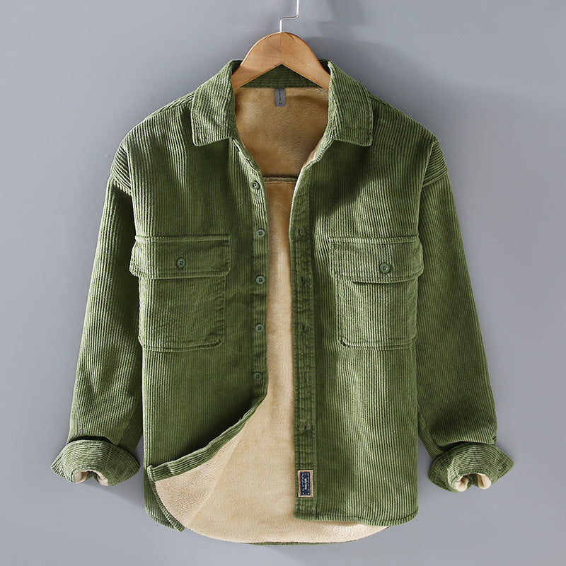 Men's Fleece Lined Padded Warm Keeping Casual Coat Shirt - Modefluss