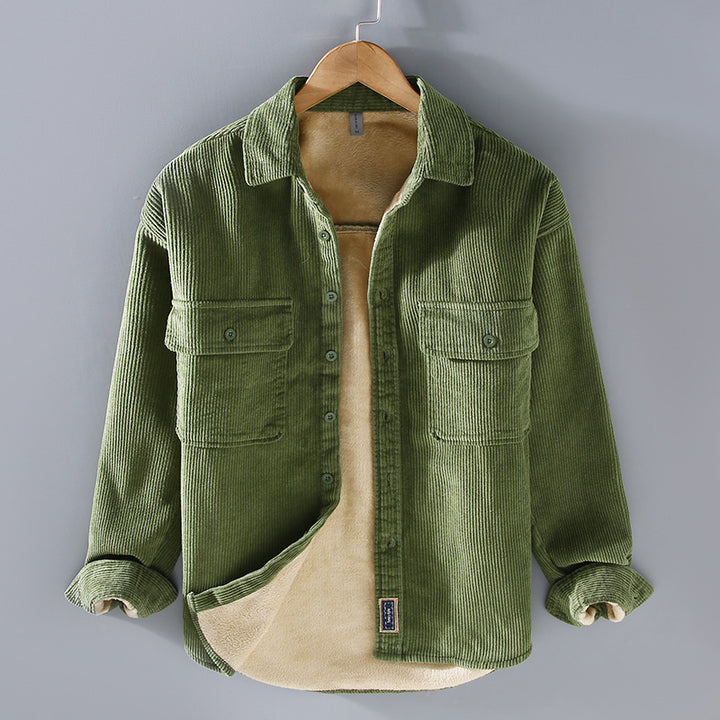 Men's Fleece Lined Padded Warm Keeping Casual Coat Shirt - Modefluss