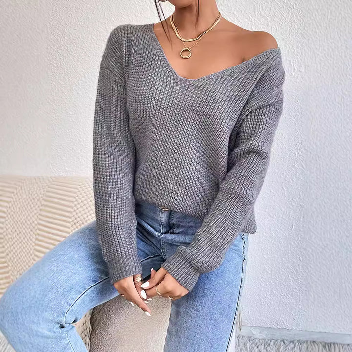 Y2k Clothes V-neck Sweater Ladies Winter Backless Streetwear Bandage Cashmere Sweater Women High Quality Fashion Clothes - Modefluss