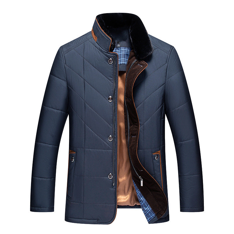 Middle-aged Men Winter Middle-aged And Elderly Thick Warm Quilted Coat Cotton-padded Jacket - Modefluss