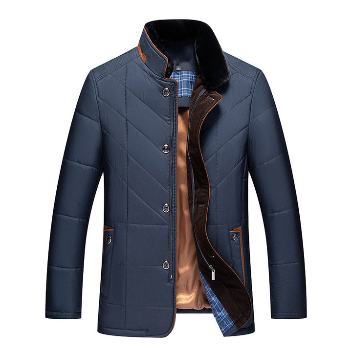 Middle-aged Men Winter Middle-aged And Elderly Thick Warm Quilted Coat Cotton-padded Jacket - Modefluss